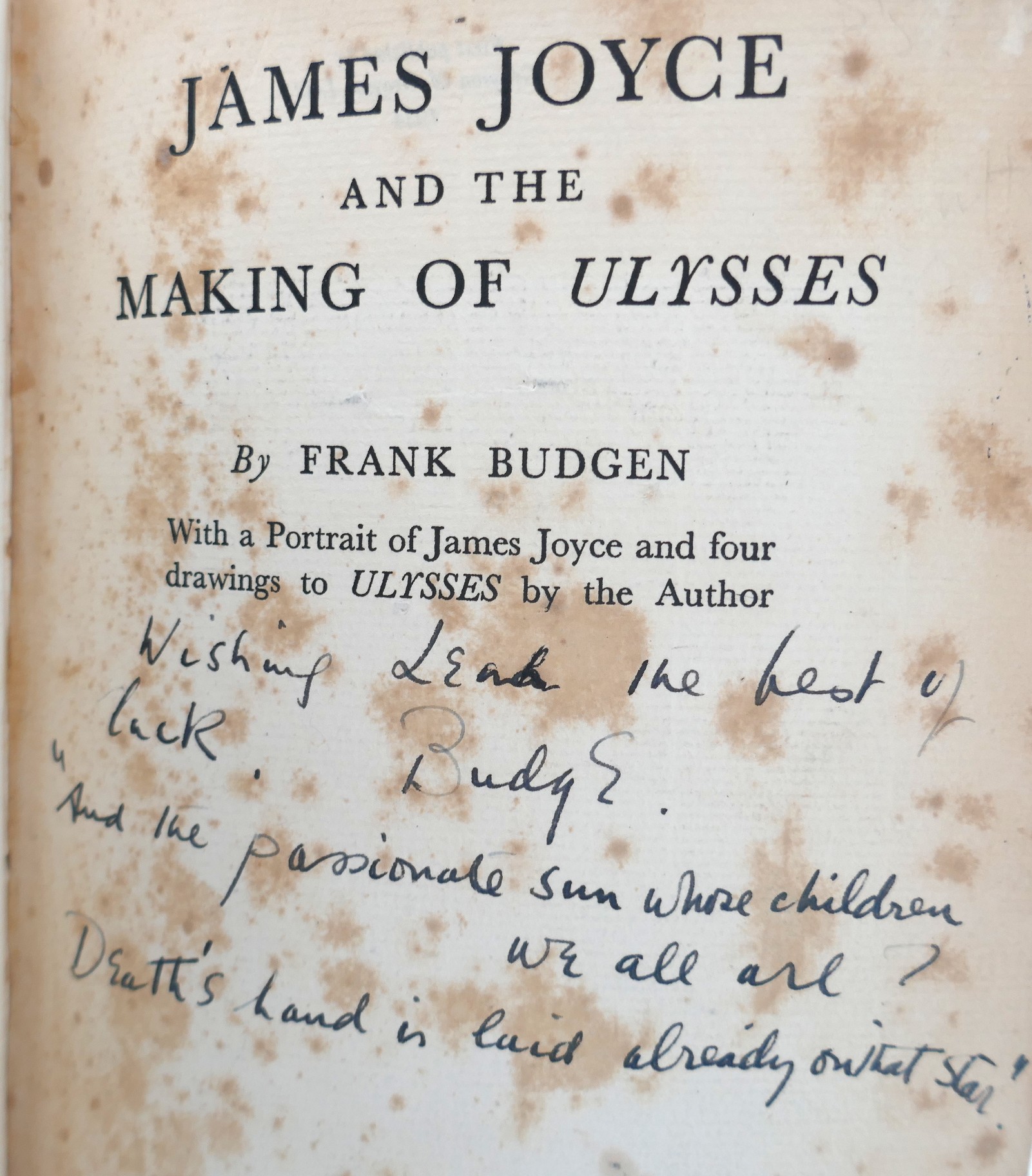 James Joyce and the Making of Ulysses. Inscribed Copy (1934) - Image 3