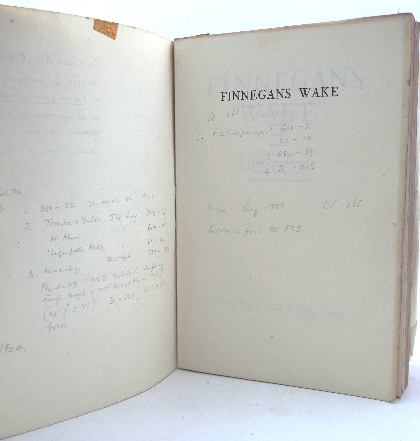 Finnegans Wake. Inscribed by Sylvia Beach Dublin 1960 - Image 4