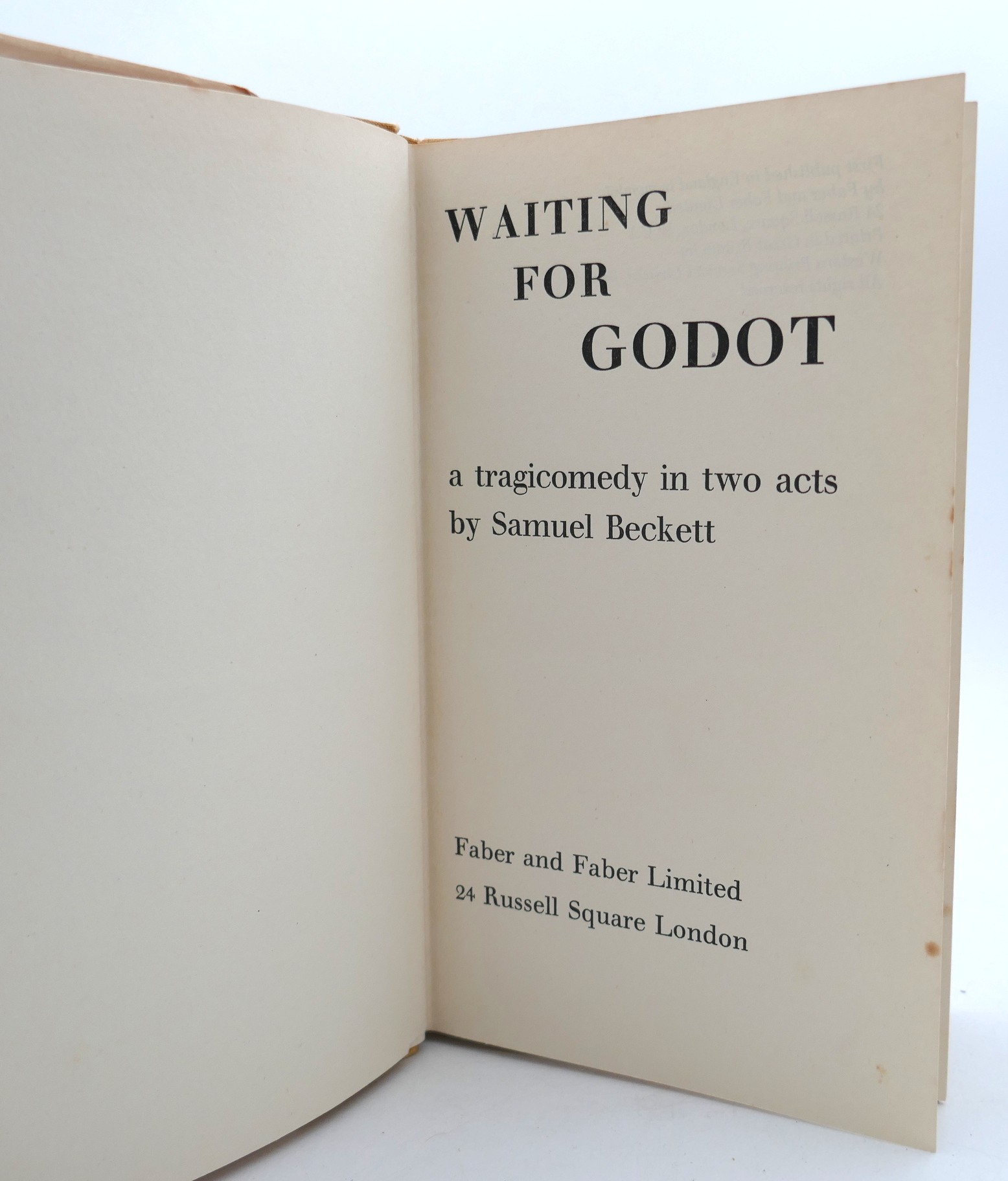 Waiting for Godot. Association Copy (1956) - Image 5