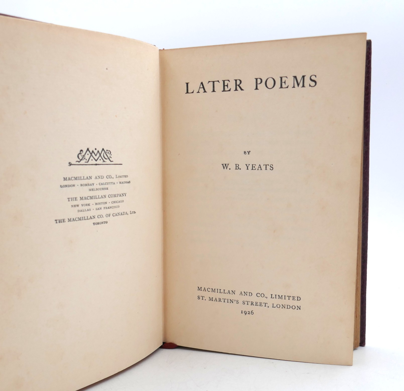 Later Poems. In Presentation Binding (1926) - Image 3
