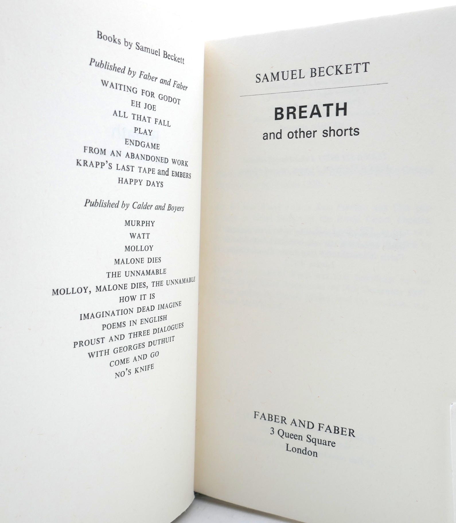 Breath and other Shorts. First Edition (1971) - Image 3
